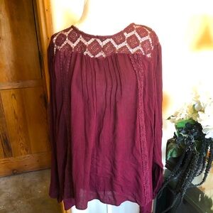 Beautiful Plus Size Burgundy Top